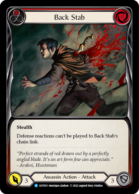 Back Stab (Red) [OUT015] (Outsiders)  Rainbow Foil - Waypoint Games CA