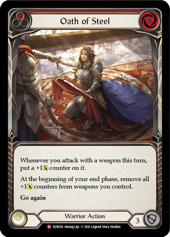 Oath of Steel (Red) [EVR056] (Everfest)  1st Edition Rainbow Foil - Waypoint Games CA