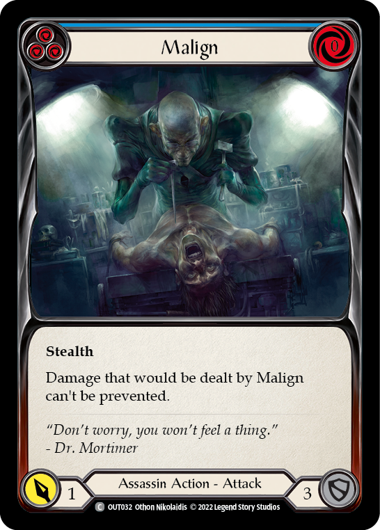 Malign (Blue) [OUT032] (Outsiders)  Rainbow Foil - Waypoint Games CA