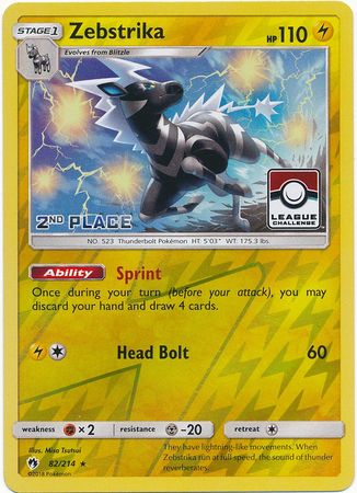 Zebstrika (82/214) (League Promo 2nd Place) [Sun & Moon: Lost Thunder] - Waypoint Games CA