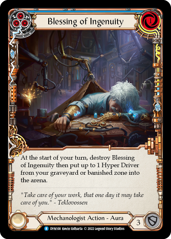 Blessing of Ingenuity (Blue) [DYN100] (Dynasty)  Rainbow Foil - Waypoint Games CA