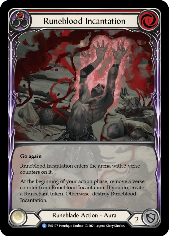 Runeblood Incantation (Red) [EVR107] (Everfest)  1st Edition Extended Art Rainbow Foil - Waypoint Games CA