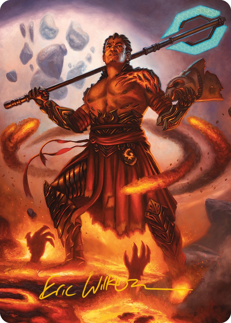 Koth, Fire of Resistance Art Card (Gold-Stamped Signature) [Phyrexia: All Will Be One Art Series] - Waypoint Games CA