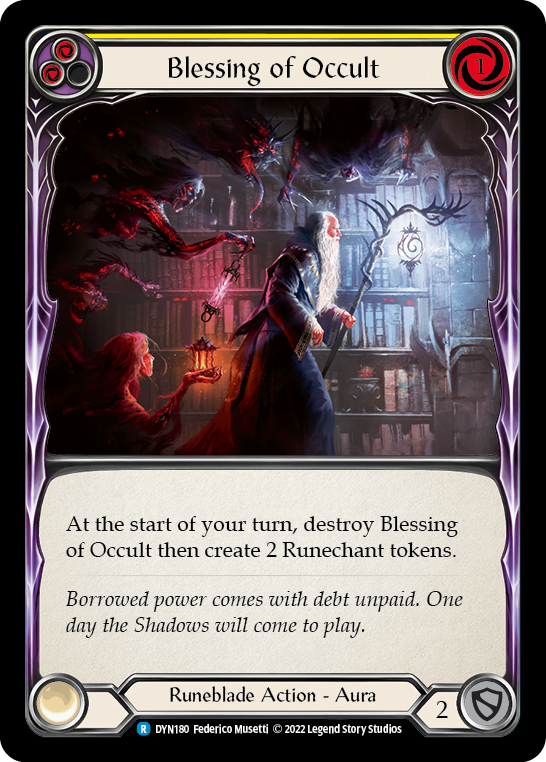 Blessing of Occult (Yellow) [DYN180] (Dynasty)  Rainbow Foil - Waypoint Games CA