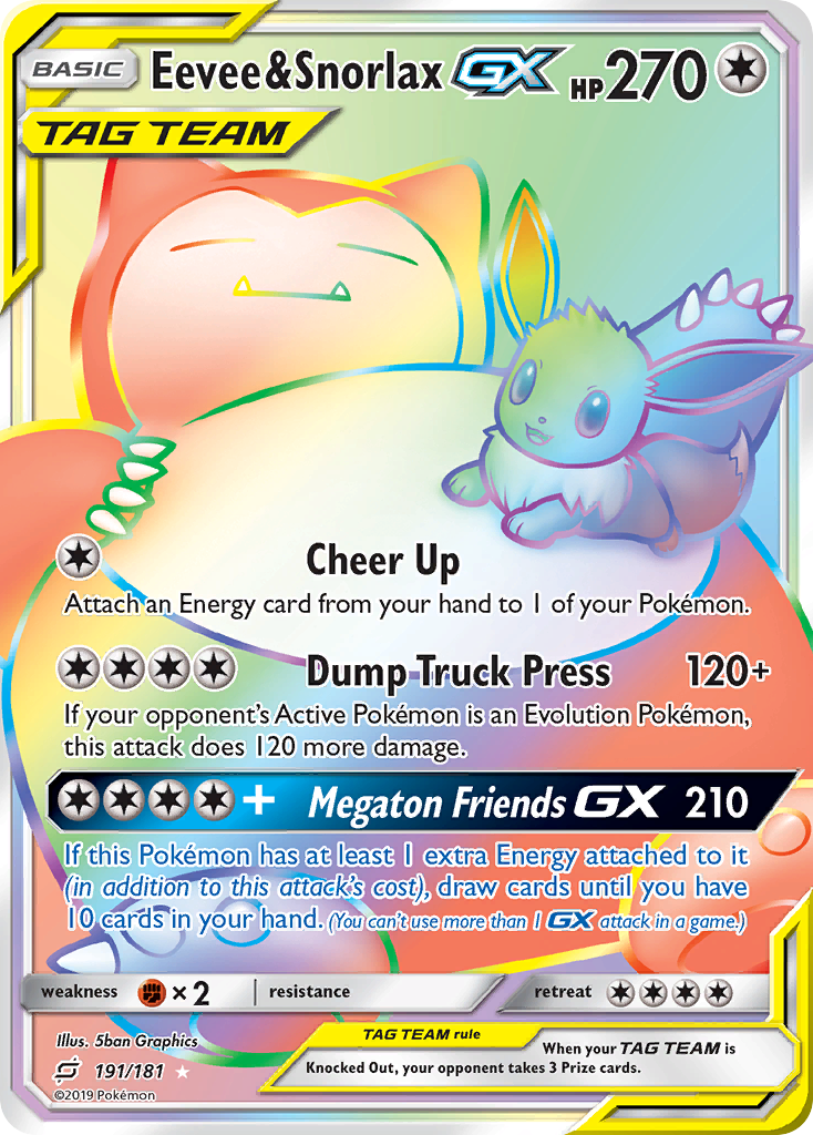Eevee & Snorlax GX (191/181) [Sun & Moon: Team Up] - Waypoint Games CA