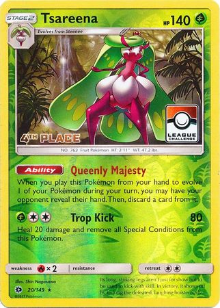 Tsareena (20/149) (League 4th Place) [Sun & Moon: Base Set] - Waypoint Games CA