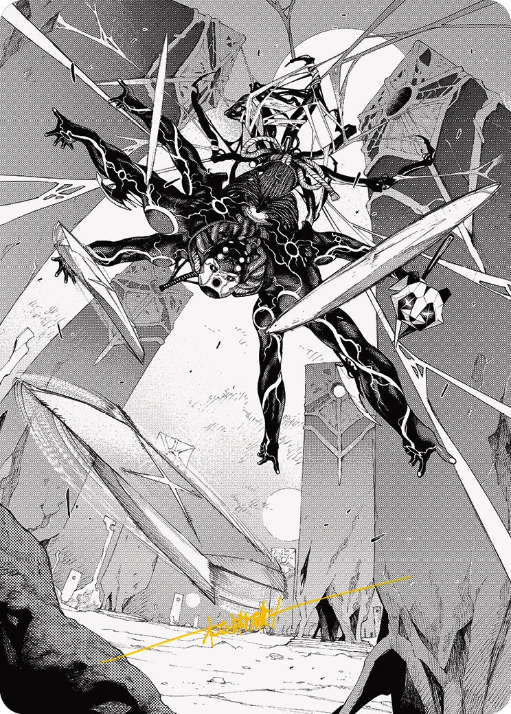 Kaito, Dancing Shadow 2 Art Card (Gold-Stamped Signature) [Phyrexia: All Will Be One Art Series] - Waypoint Games CA