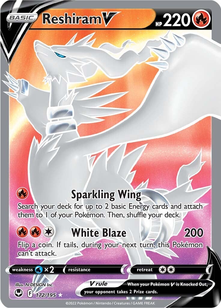 Reshiram V (172/195) [Sword & Shield: Silver Tempest] - Waypoint Games CA