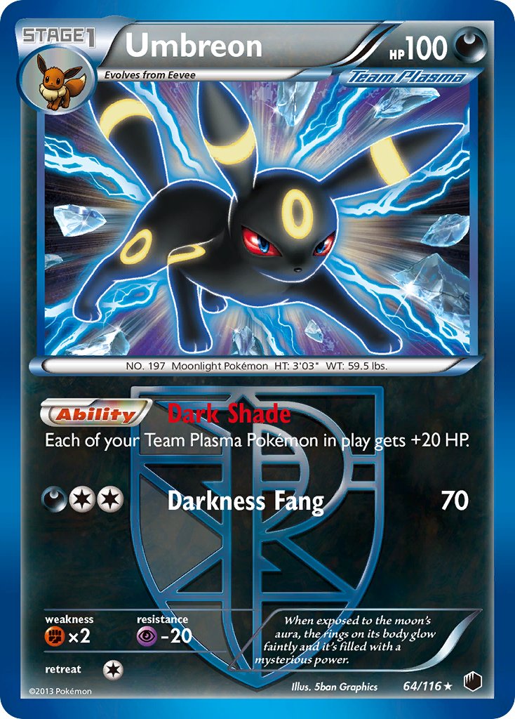 Umbreon (64/116) (Moltres Legendary Battle Deck) (Theme Deck Exclusive) [Black & White: Plasma Freeze] - Waypoint Games CA