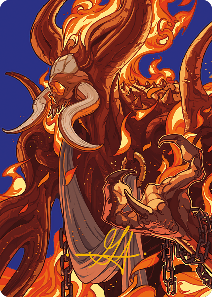 Phlage, Titan of Fire's Fury Art Card (Gold-Stamped Signature) [Modern Horizons 3 Art Series] - Waypoint Games CA