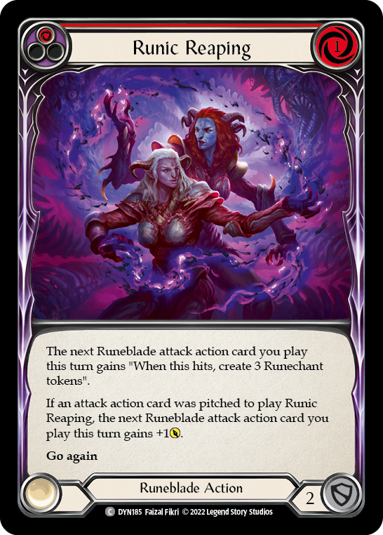 Runic Reaping (Red) [DYN185] (Dynasty)  Rainbow Foil - Waypoint Games CA