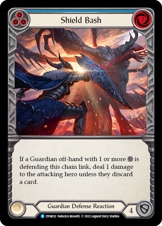 Shield Bash (Blue) [DYN032] (Dynasty)  Rainbow Foil - Waypoint Games CA