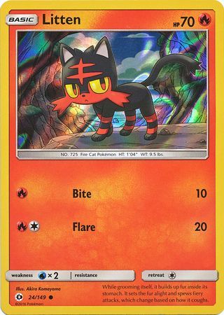 Litten (24/149) (Water Web Holo) [Sun & Moon: Base Set] - Waypoint Games CA