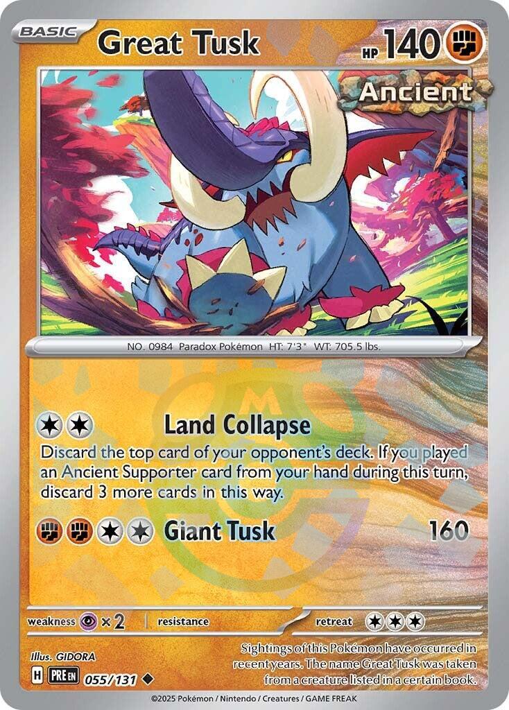 Great Tusk (055/131) (Master Ball Pattern) [Scarlet & Violet: Prismatic Evolutions] - Waypoint Games CA