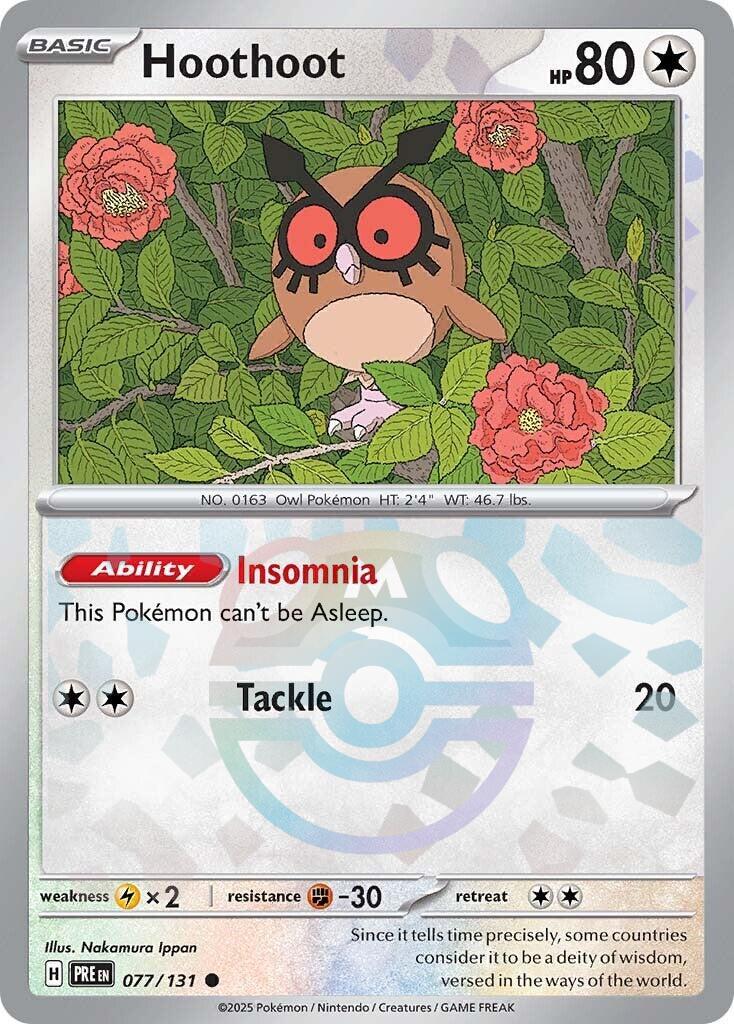 Hoothoot (077/131) (Master Ball Pattern) [Scarlet & Violet: Prismatic Evolutions] - Waypoint Games CA