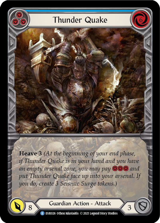 Thunder Quake (Blue) [EVR026] (Everfest)  1st Edition Extended Art Rainbow Foil - Waypoint Games CA
