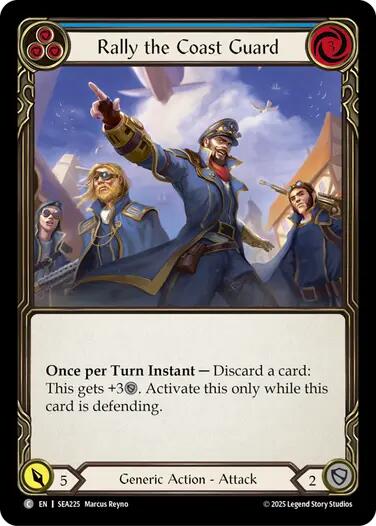 Rally the Coast Guard (Blue) [SEA225] (High Seas)  Rainbow Foil - Waypoint Games CA