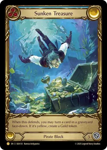 Sunken Treasure [SEA133] (High Seas)  Cold Foil - Waypoint Games CA