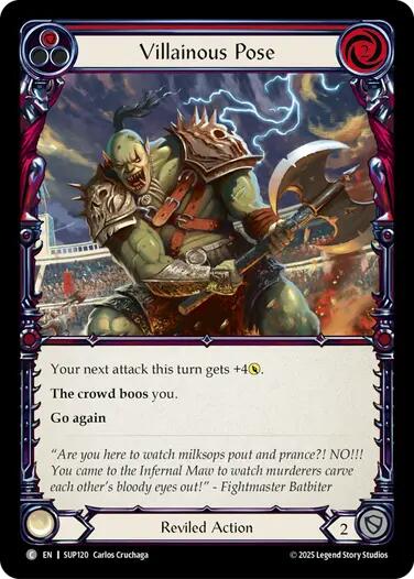 Villainous Pose (Red) [SUP120] (Super Slam)  Rainbow Foil - Waypoint Games CA
