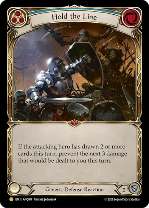 Hold The Line (Blue) (Gold) [ANQ017] (Compendium of Rathe - Antiquity Pack)  Rainbow Foil - Waypoint Games CA