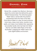 Daniel Zink Bio [World Championship Decks 2003] - Waypoint Games CA