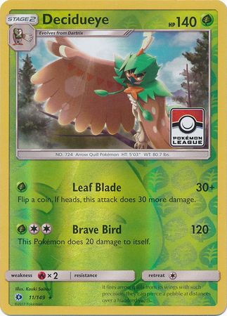 Decidueye (11/149) (League Promo) [Sun & Moon: Base Set] - Waypoint Games CA