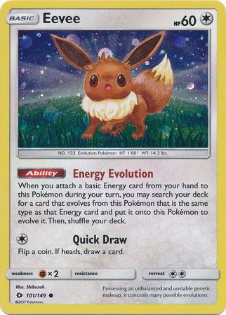 Eevee (101/149) (Cosmos Holo) [Sun & Moon: Base Set] - Waypoint Games CA