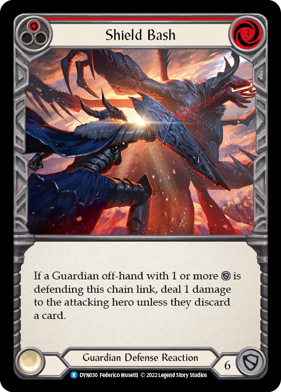 Shield Bash (Red) [DYN030] (Dynasty)  Rainbow Foil - Waypoint Games CA