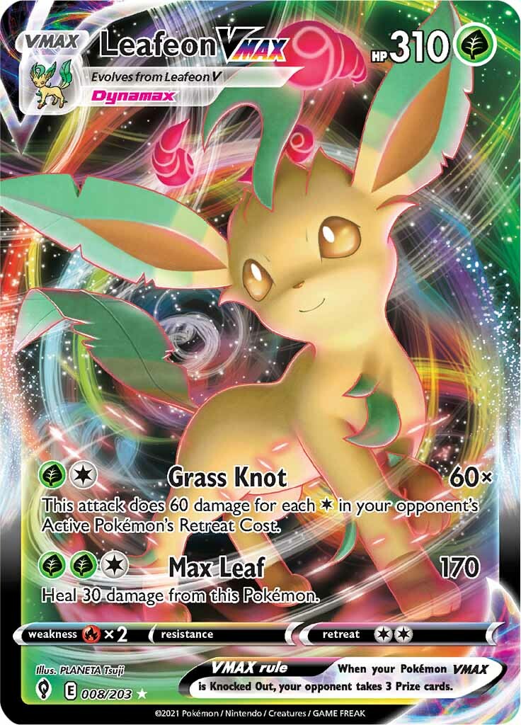 Leafeon VMAX (008/203) [Sword & Shield: Evolving Skies] - Waypoint Games CA