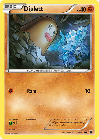 Diglett (36/124) [XY: Fates Collide] - Waypoint Games CA