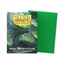 Dragon Shield Dual Matte Apple Green Silver Sleeves 100ct