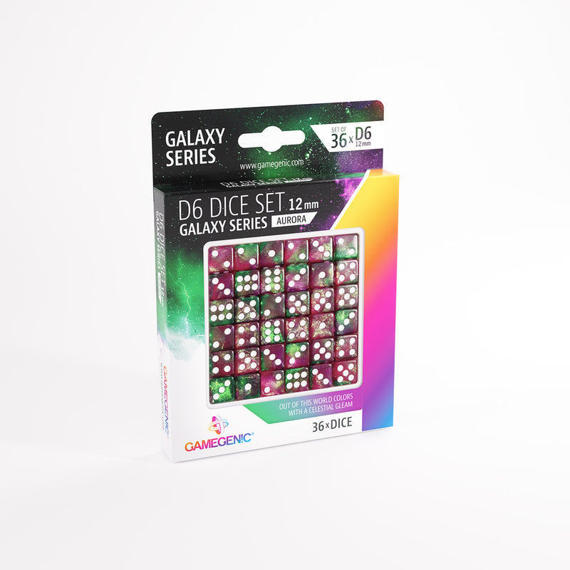 Gamegenic D6 Dice Set 12mm Galaxy Series Aurora