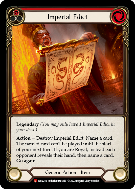 Imperial Edict [DYN240] (Dynasty)  Cold Foil - Waypoint Games CA