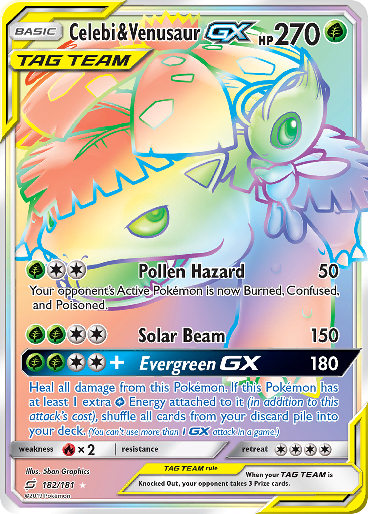Celebi & Venusaur GX (182/181) [Sun & Moon: Team Up] - Waypoint Games CA