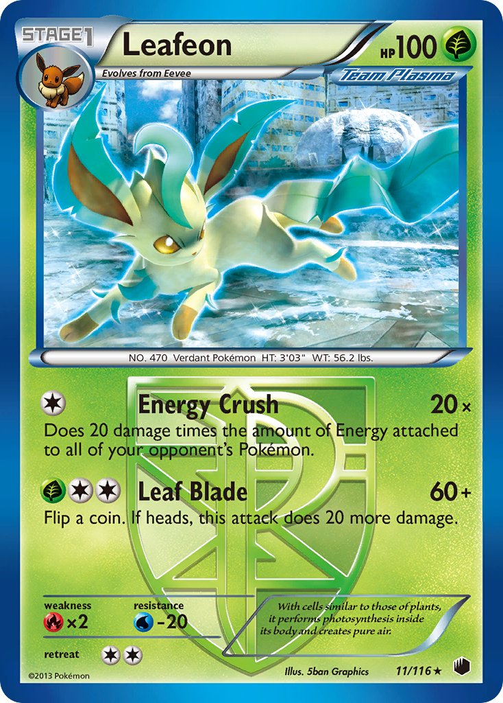 Leafeon (11/116) (Theme Deck Exclusive) [Black & White: Plasma Freeze] - Waypoint Games CA