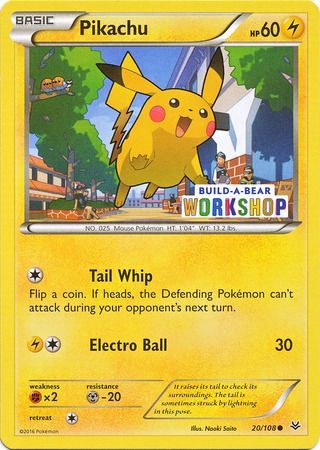 Pikachu (20/108) (Build A Bear Workshop Exclusive) [Miscellaneous Cards] - Waypoint Games CA