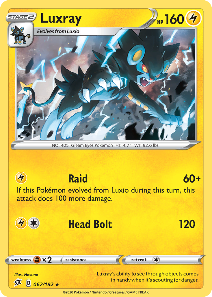Luxray (062/192) [Sword & Shield: Rebel Clash] - Waypoint Games CA