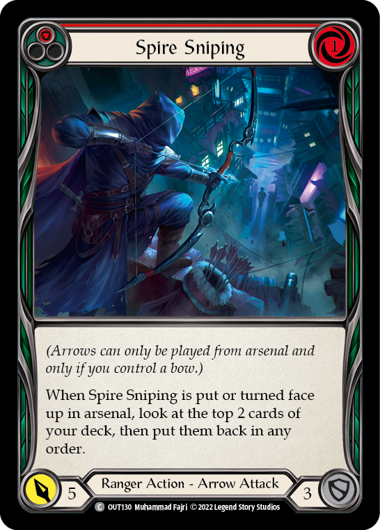 Spire Sniping (Red) [OUT130] (Outsiders)  Rainbow Foil - Waypoint Games CA