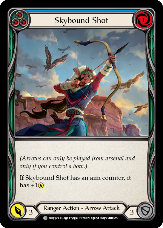 Skybound Shot (Blue) [OUT129] (Outsiders)  Rainbow Foil - Waypoint Games CA
