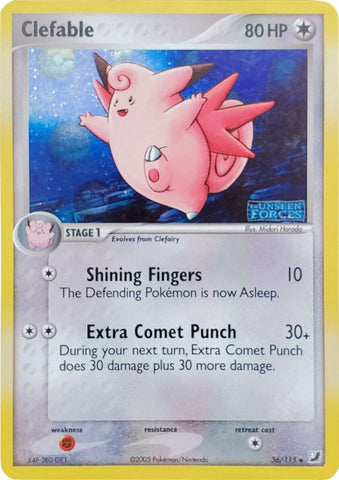 Clefable (36/115) (Stamped) [EX: Unseen Forces] - Waypoint Games CA