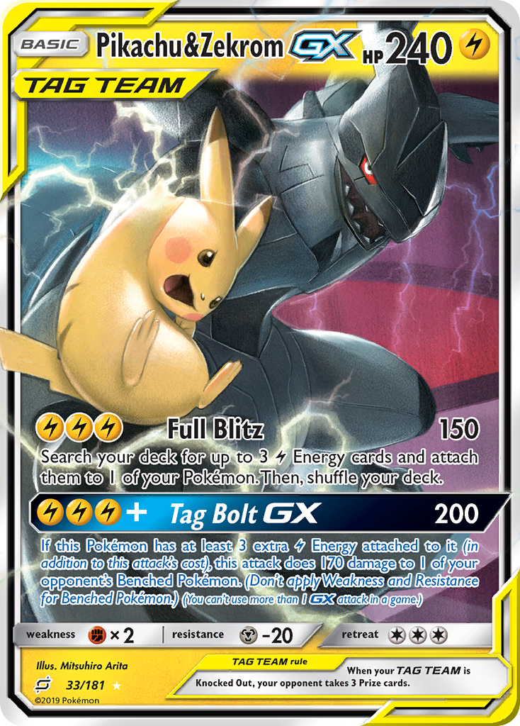 Pikachu & Zekrom GX (33/181) [Sun & Moon: Team Up] - Waypoint Games CA