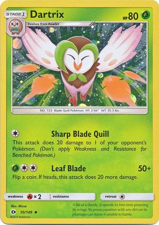 Dartrix (10/149) (Cosmos Holo) [Sun & Moon: Base Set] - Waypoint Games CA