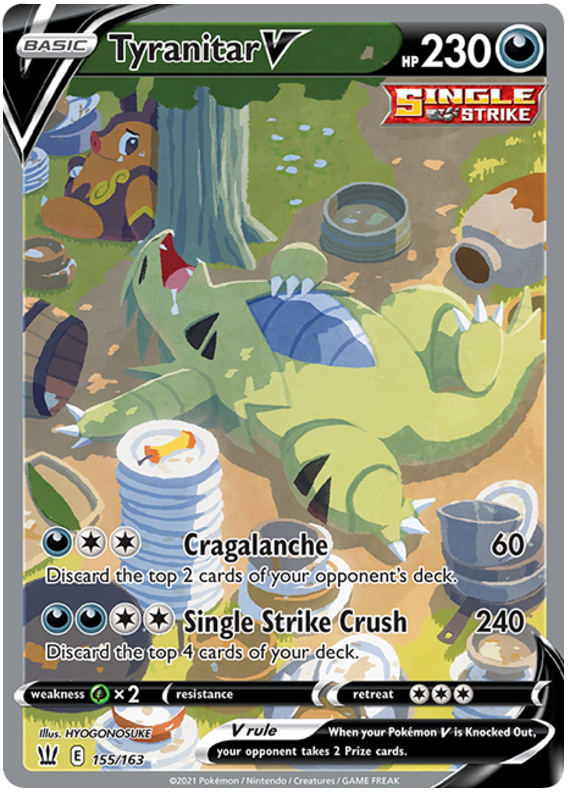 Tyranitar V (155/163) [Sword & Shield: Battle Styles] - Waypoint Games CA