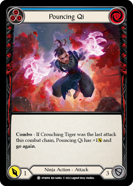 Pouncing Qi (Blue) [DYN058] (Dynasty)  Rainbow Foil - Waypoint Games CA