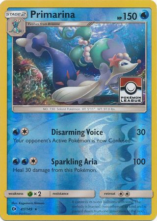 Primarina (41/149) (League Promo) [Sun & Moon: Base Set] - Waypoint Games CA