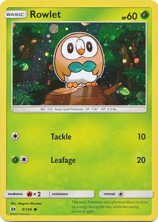 Rowlet (9/149) (Cosmos Holo) [Sun & Moon: Base Set] - Waypoint Games CA