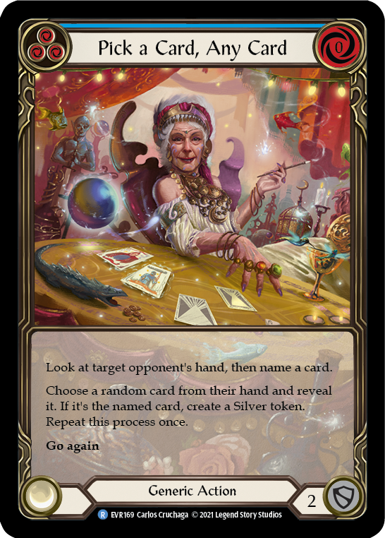 Pick a Card, Any Card (Blue) [EVR169] (Everfest)  1st Edition Extended Art Rainbow Foil - Waypoint Games CA
