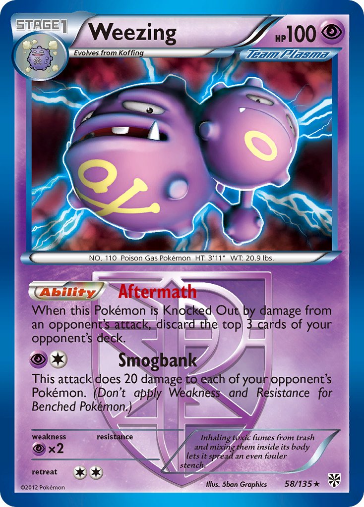 Weezing (58/135) (Theme Deck Exclusive) [Black & White: Plasma Storm] - Waypoint Games CA
