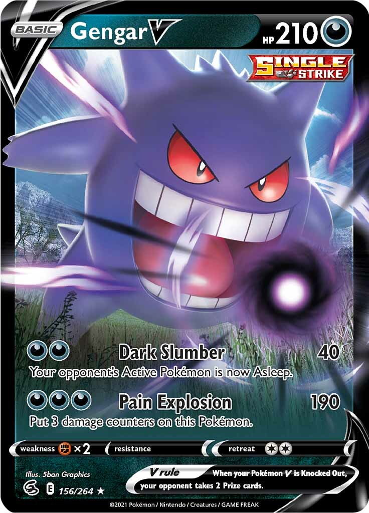 Gengar V (156/264) [Sword & Shield: Fusion Strike] - Waypoint Games CA