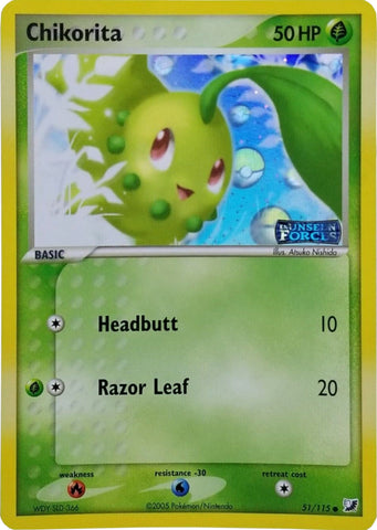 Chikorita (51/115) (Stamped) [EX: Unseen Forces] - Waypoint Games CA